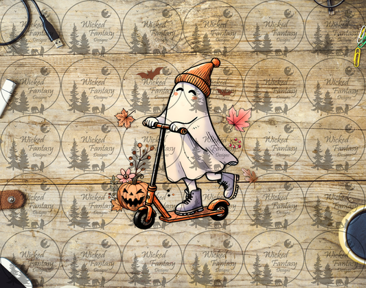 UVDTF Ghost Kid Riding Scooter