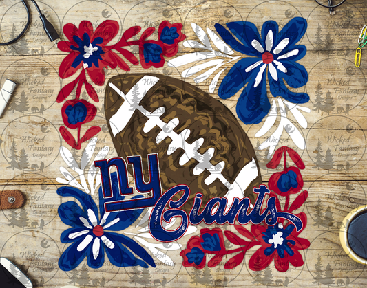 UVDTF Floral Football Giants