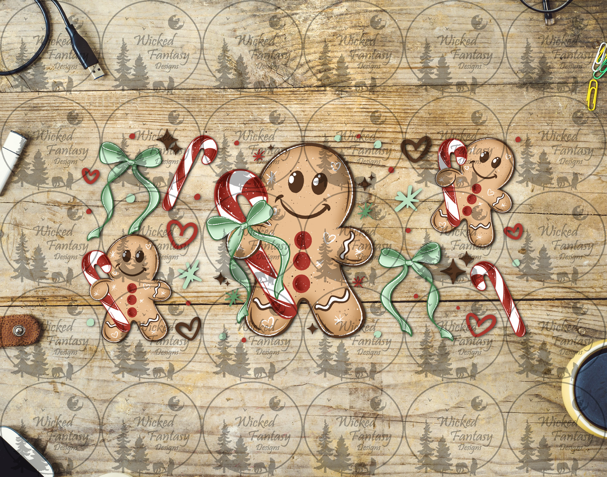 UVDTF Gingerbread Man and Candy Cane 16oz 40oz