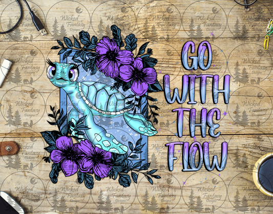 UVDTF Go With the Flow Sea Turtle and Purple Flowers