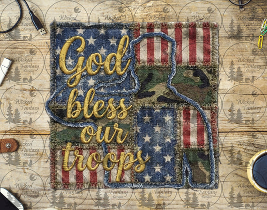 UVDTF Faux Patch God Bless Our Troops
