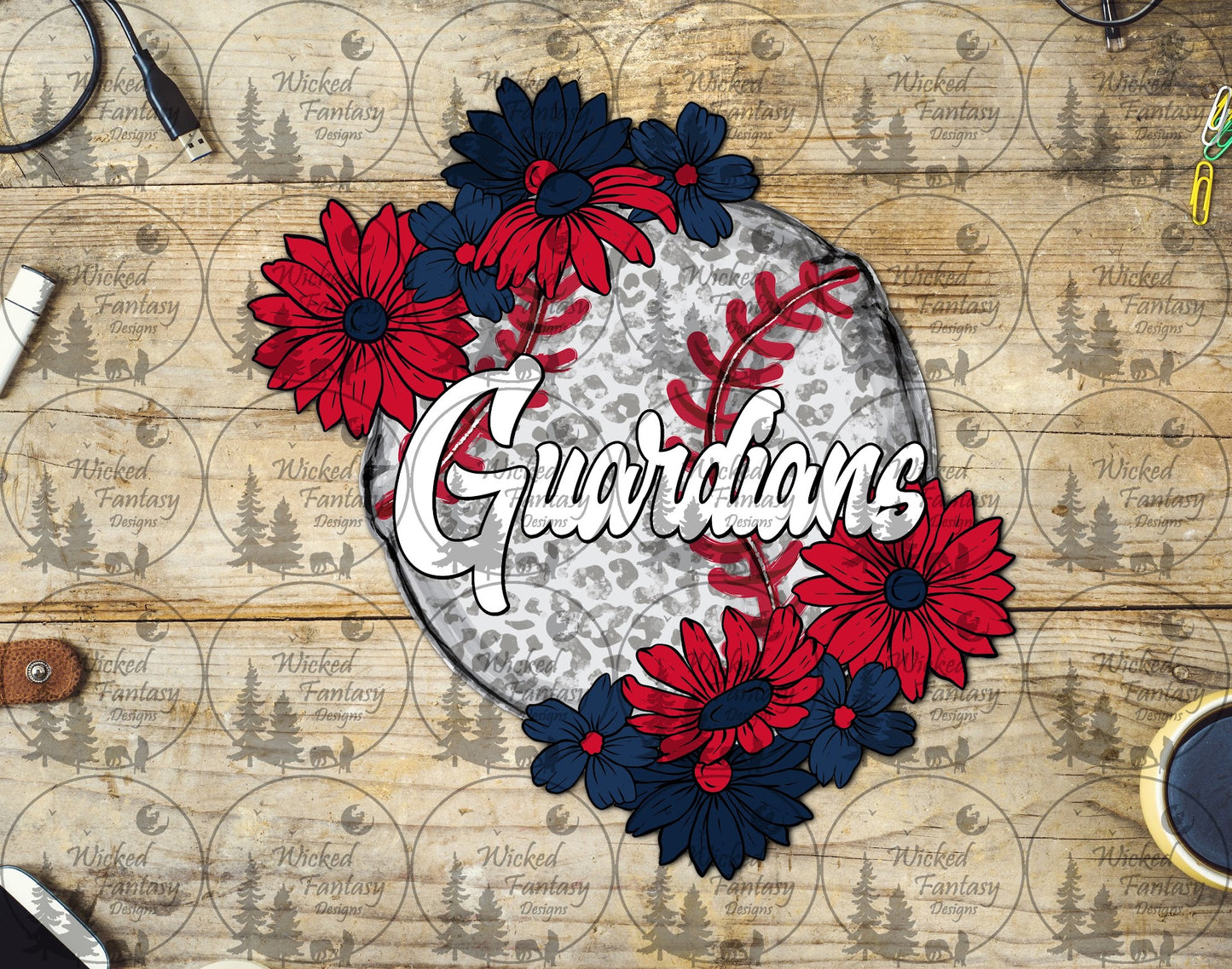 UVDTF Baseball Leopard Floral Guard