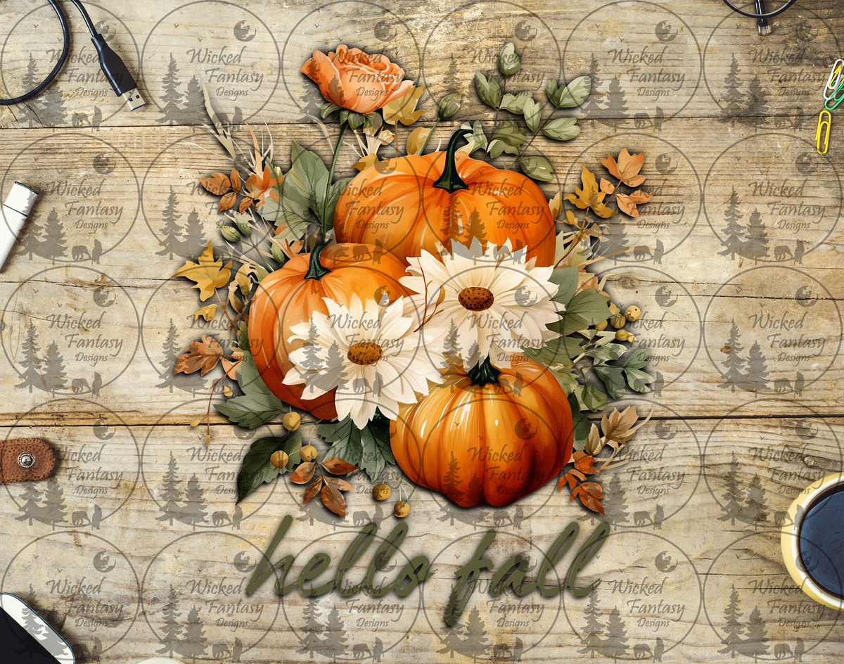 UVDTF Hello Fall Daisies and Pumpkins