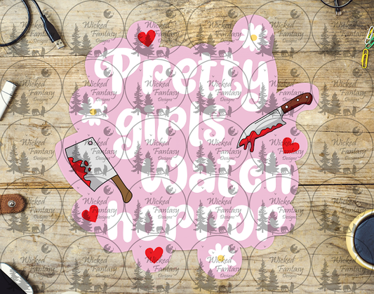 UVDTF Pretty Girls Watch Horror