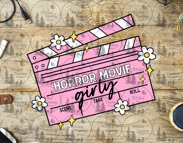 UVDTF Horror Movie Girlie Clapperboard