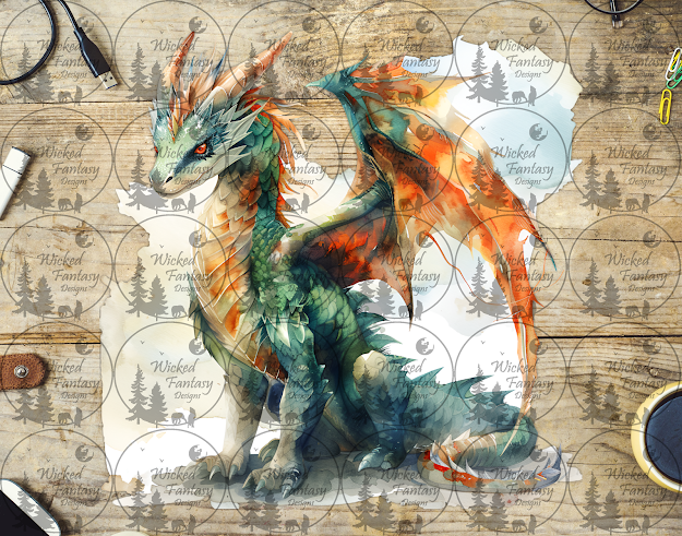 UVDTF Green and Orange Dragon