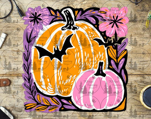 UVDTF Pumpkins and Painted Florals