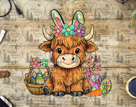 UVDTF Cute Easter  Highland Calf