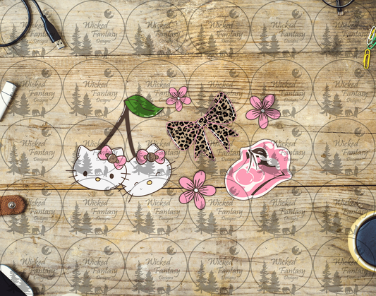 UVDTF Kitty Cherries and Leopard Bow