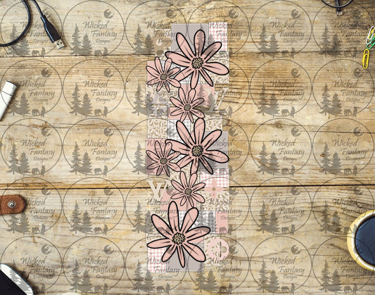 UVDTF Quilted Bougie Floral Pen Wrap Bookmark Bundle