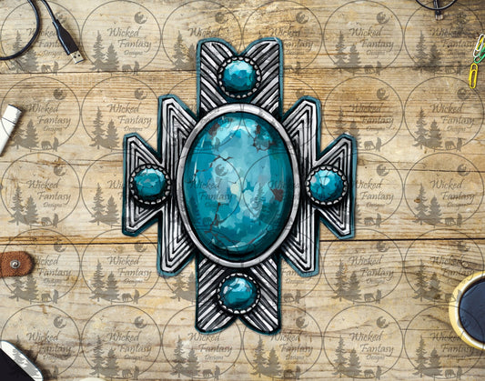 UVDTF Turquoise and Silver Concho