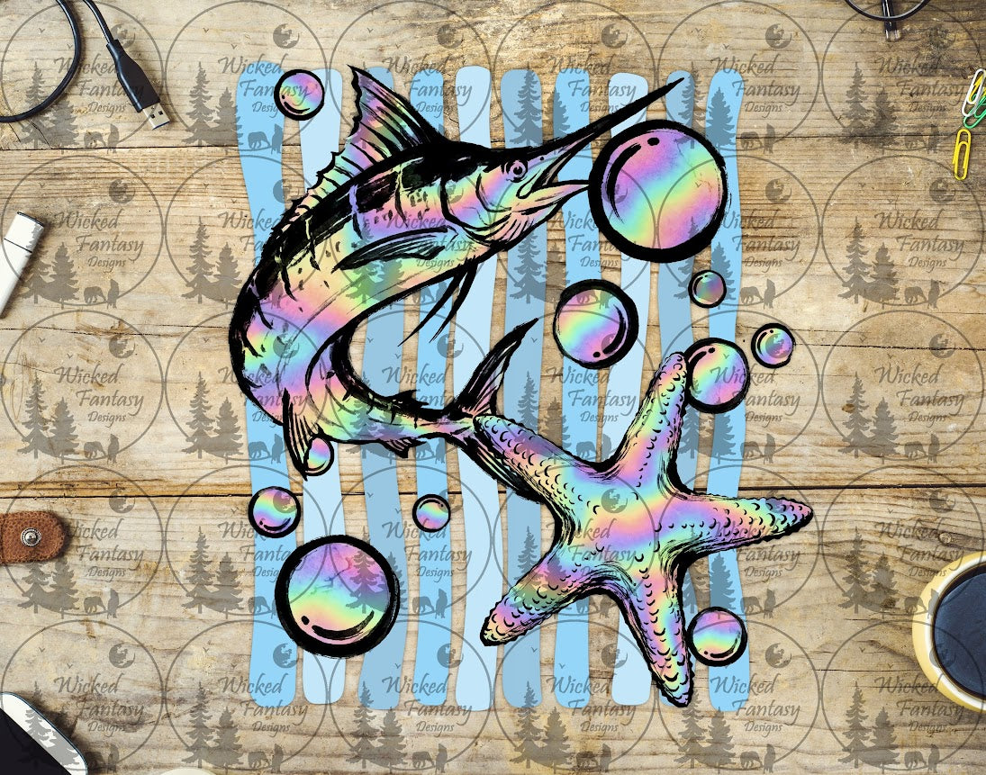 UVDTF Pastel Sword Fish and Pearls