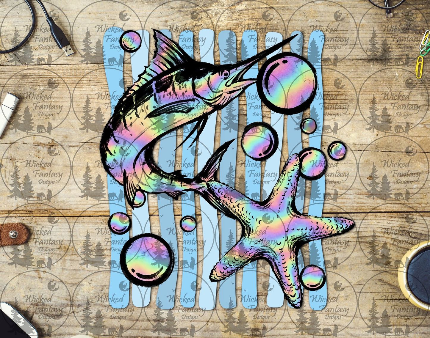 UVDTF Pastel Marlin Stripes