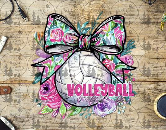 UVDTF Volleyball Mama Floral Bow