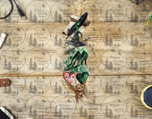 UVDTF Green Witch Pen Wrap Bookmark Bundle