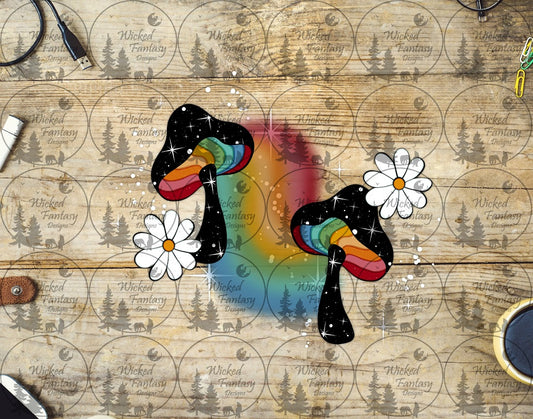 UVDTF Rainbow Shrooms