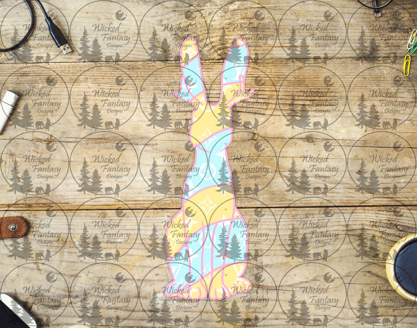 UVDTF Wavy Striped Chocolate Bunny