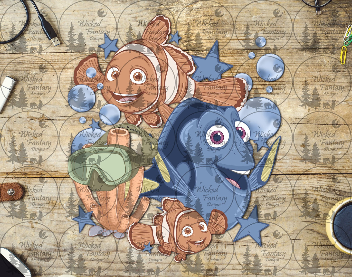 UVDTF Clown Fish and Coral