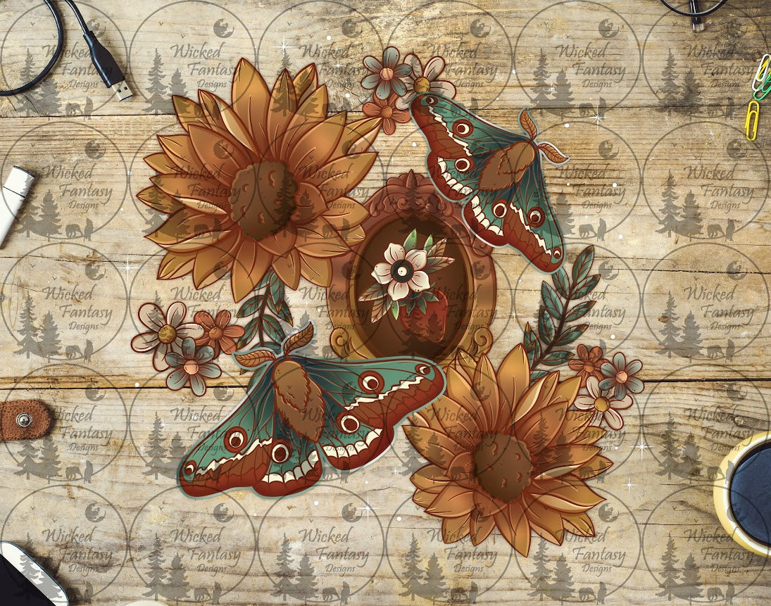 UVDTF  Sunflowers and Moths