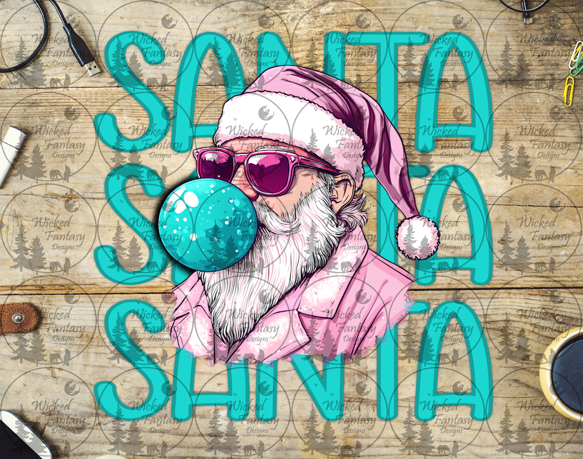 UVDTF Cool Santa Blowing a Bubble
