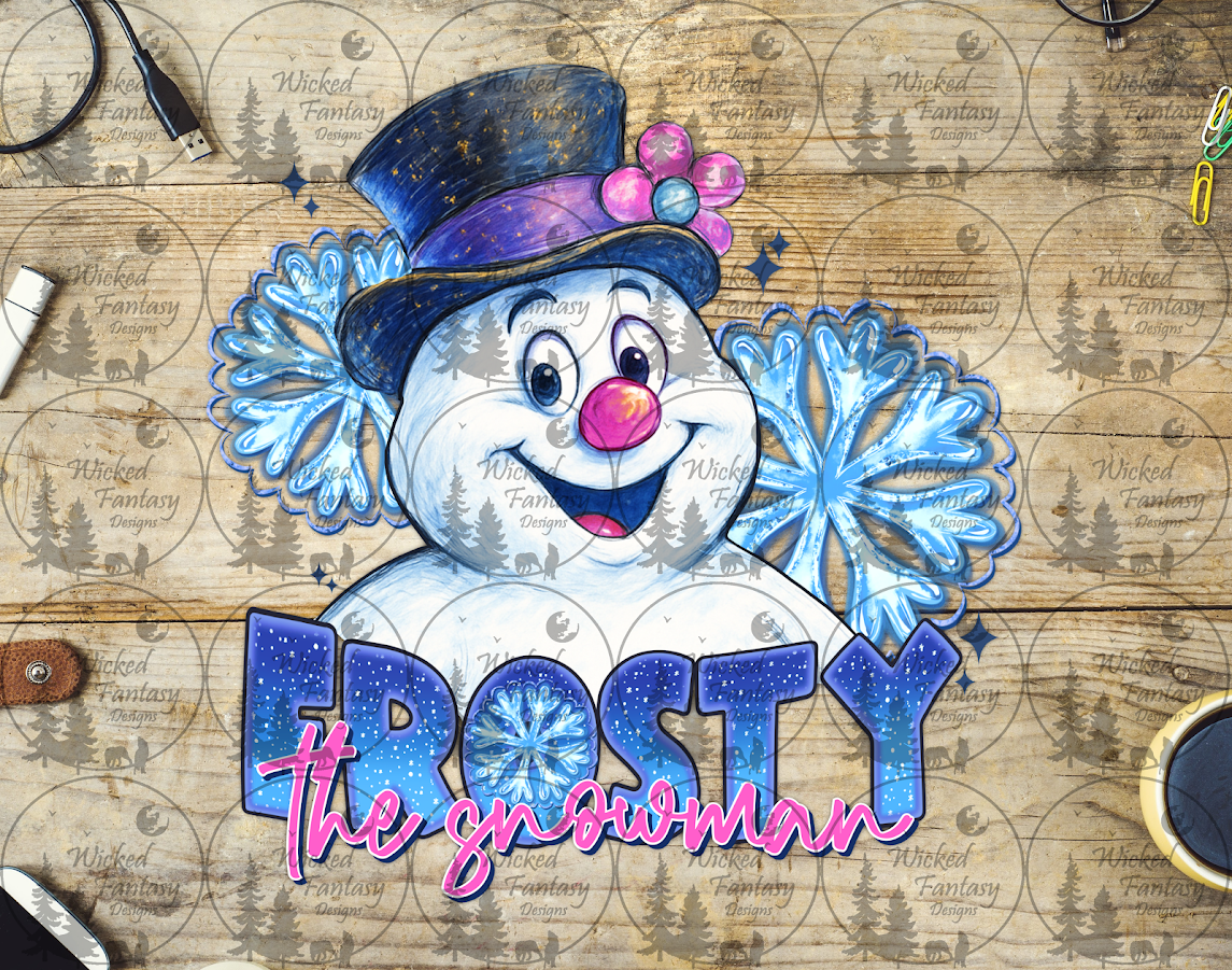 UVDTF Cute Snowman and Snowflakes