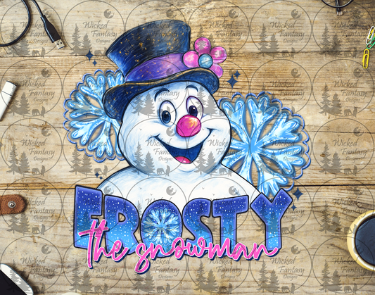 UVDTF Cute Snowman and Snowflakes