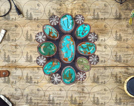 UVDTF Turquoise and Stone Concho
