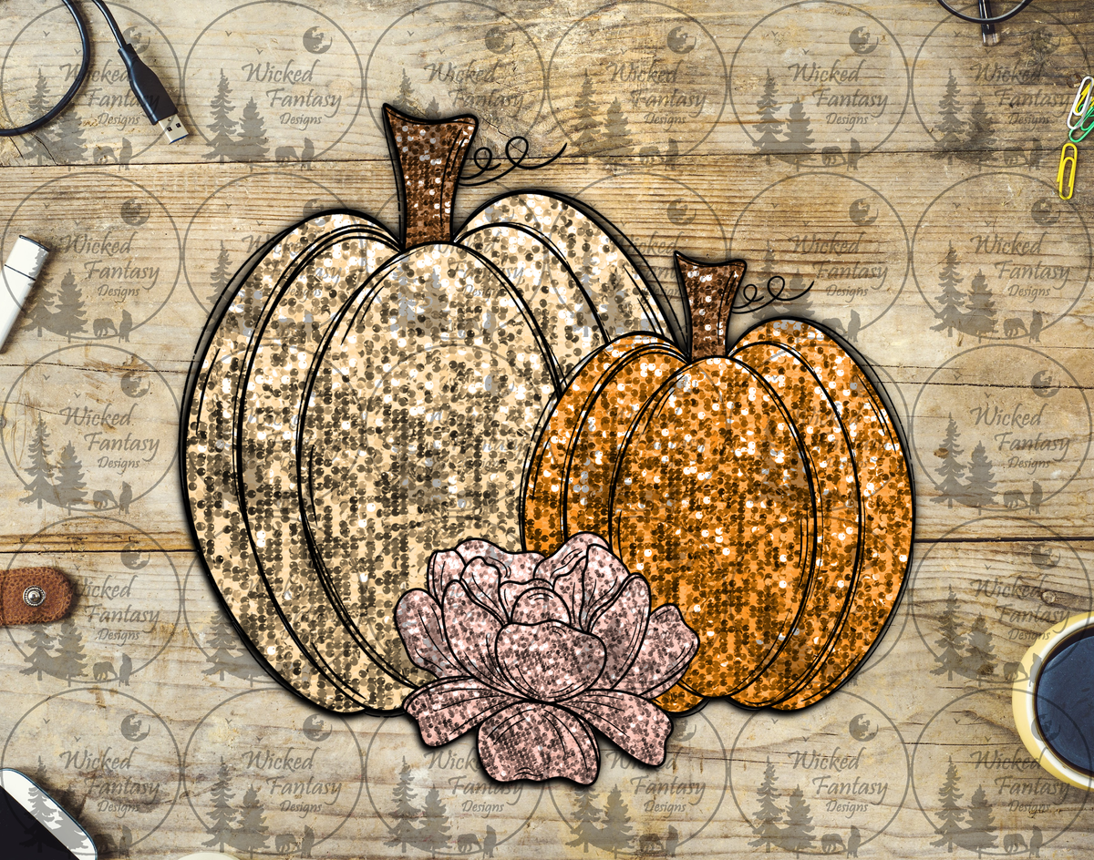 UVDTF Faux Sequin Pumpkins