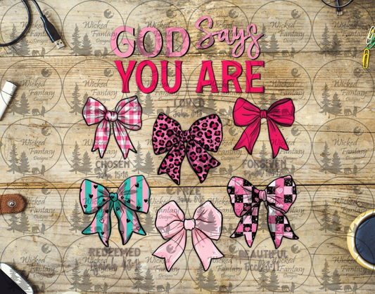 UVDTF God Says You Are Pink Bows