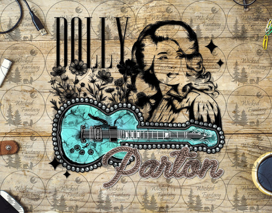 UVDTF Dolly Turquoise Guitar