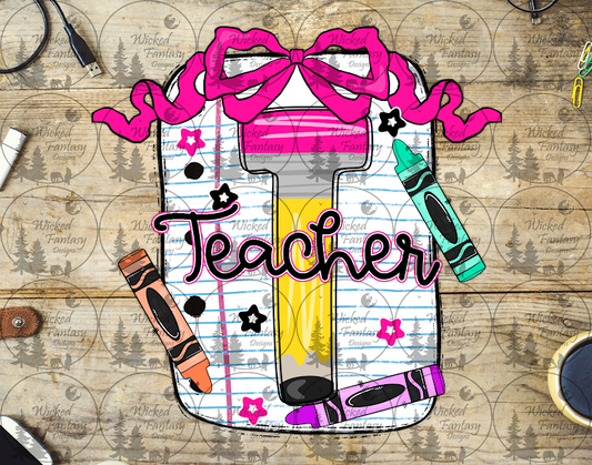 UVDTF Teacher Notebook Paper and Bow