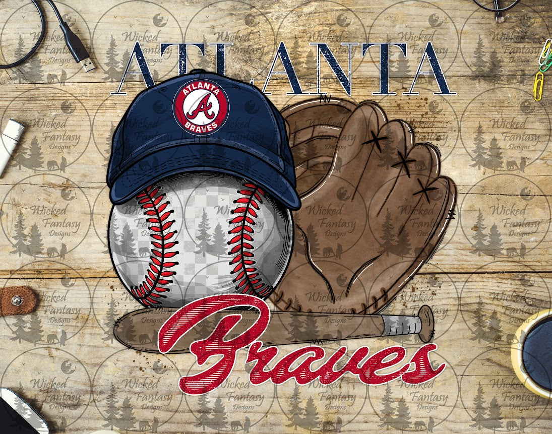 UVDTF Baseball and Hat Atlanta