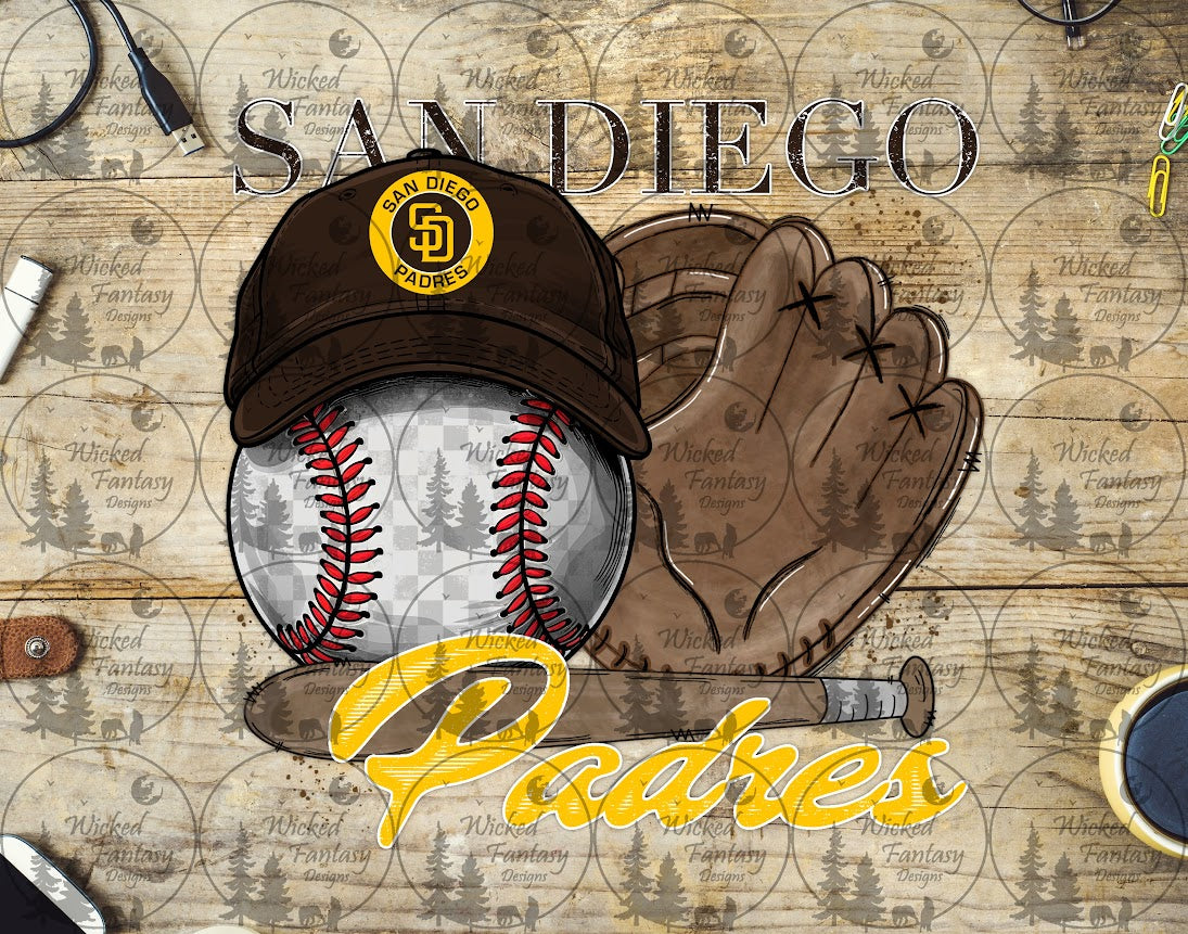 UVDTF Baseball and Hat San Diego
