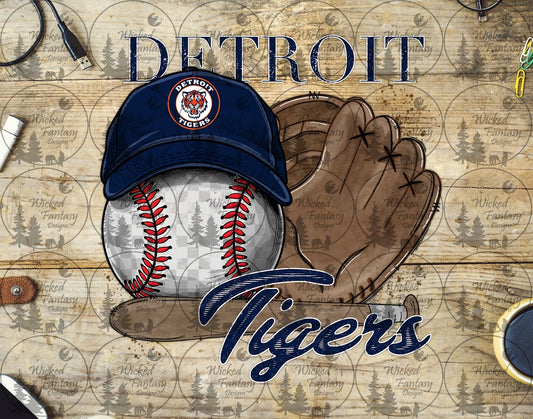 UVDTF Baseball and Hat Detroit