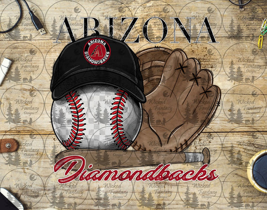UVDTF Baseball and Hat Arizona