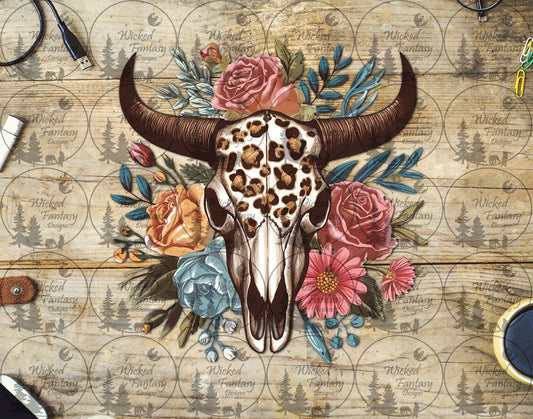 UVDTF Leopard Cow Skull and Roses