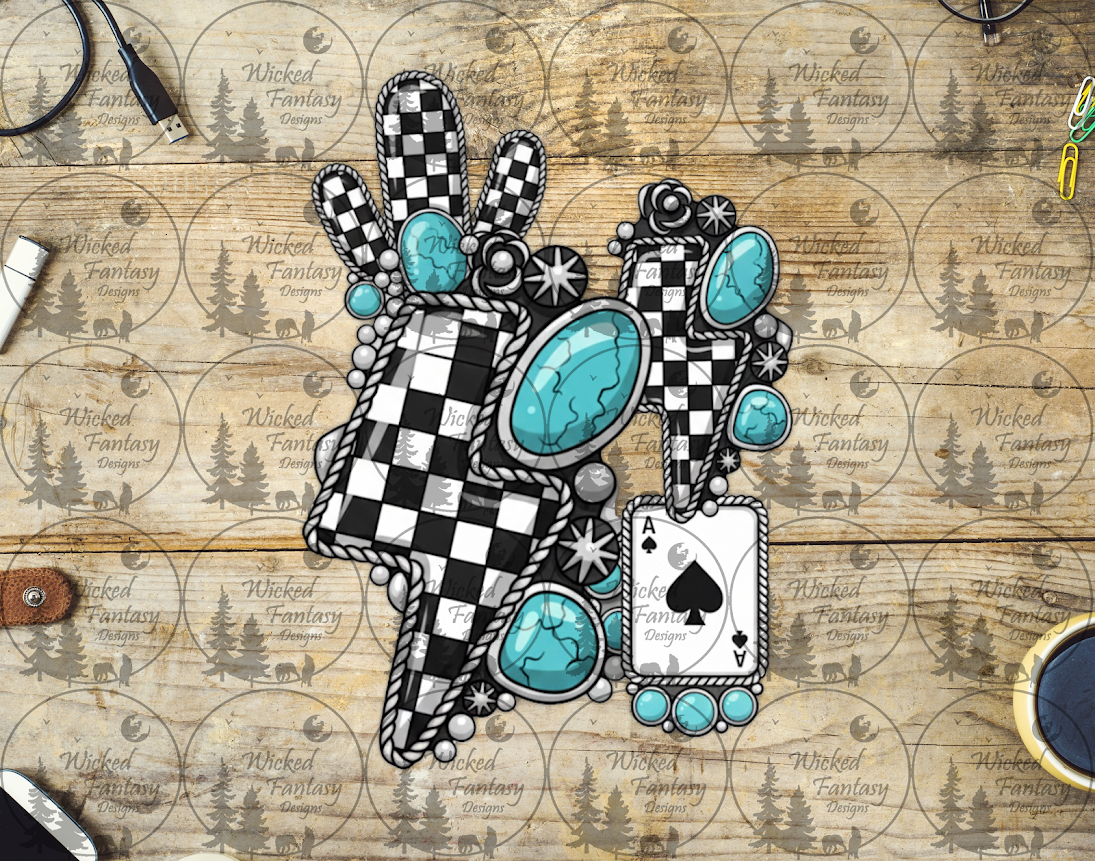 UVDTF Checkered Lightning Conchos