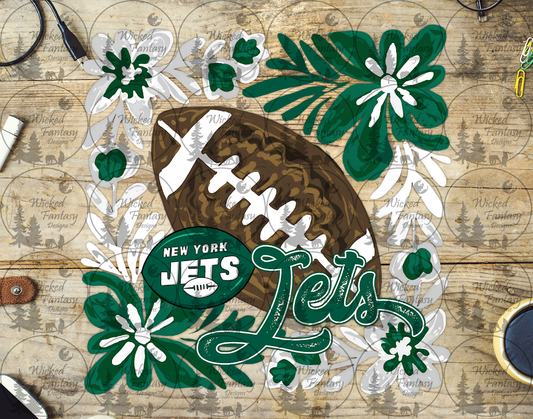UVDTF Floral Football Jets