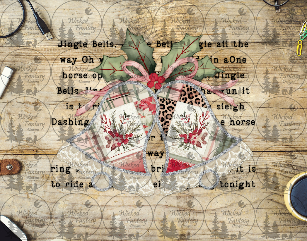 UVDTF Quilted Patchwork Bells with Song Lyrics