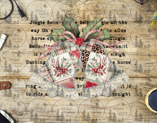 UVDTF Quilted Patchwork Bells with Song Lyrics