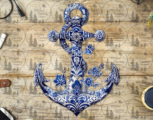 UVDTF Chinoiserie Painted Anchor