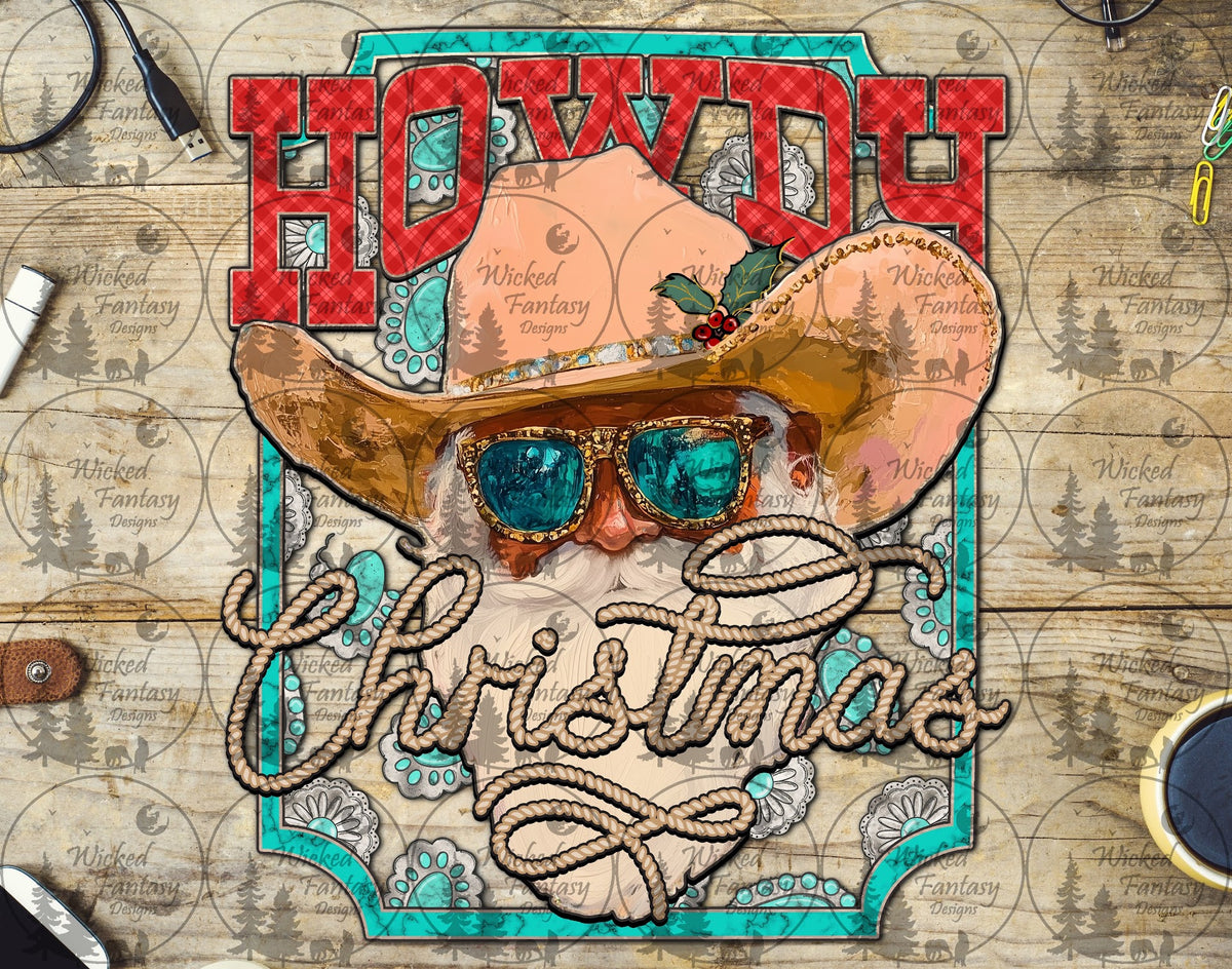 UVDTF Howdy Christmas Turquoise Santa