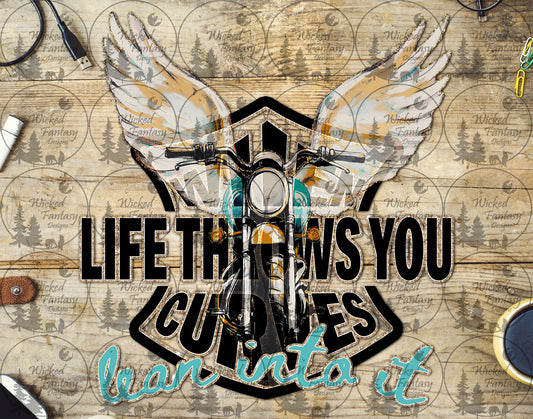 UVDTF Life Throws You Curves Motorcycle