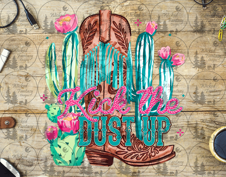 UVDTF Kick the Dust Up Cowboy Boot