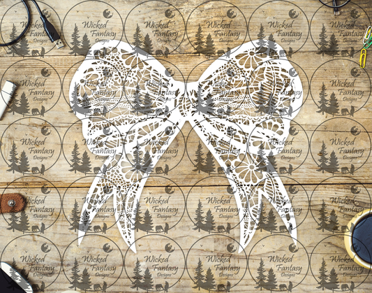 UVDTF White Lace Bow