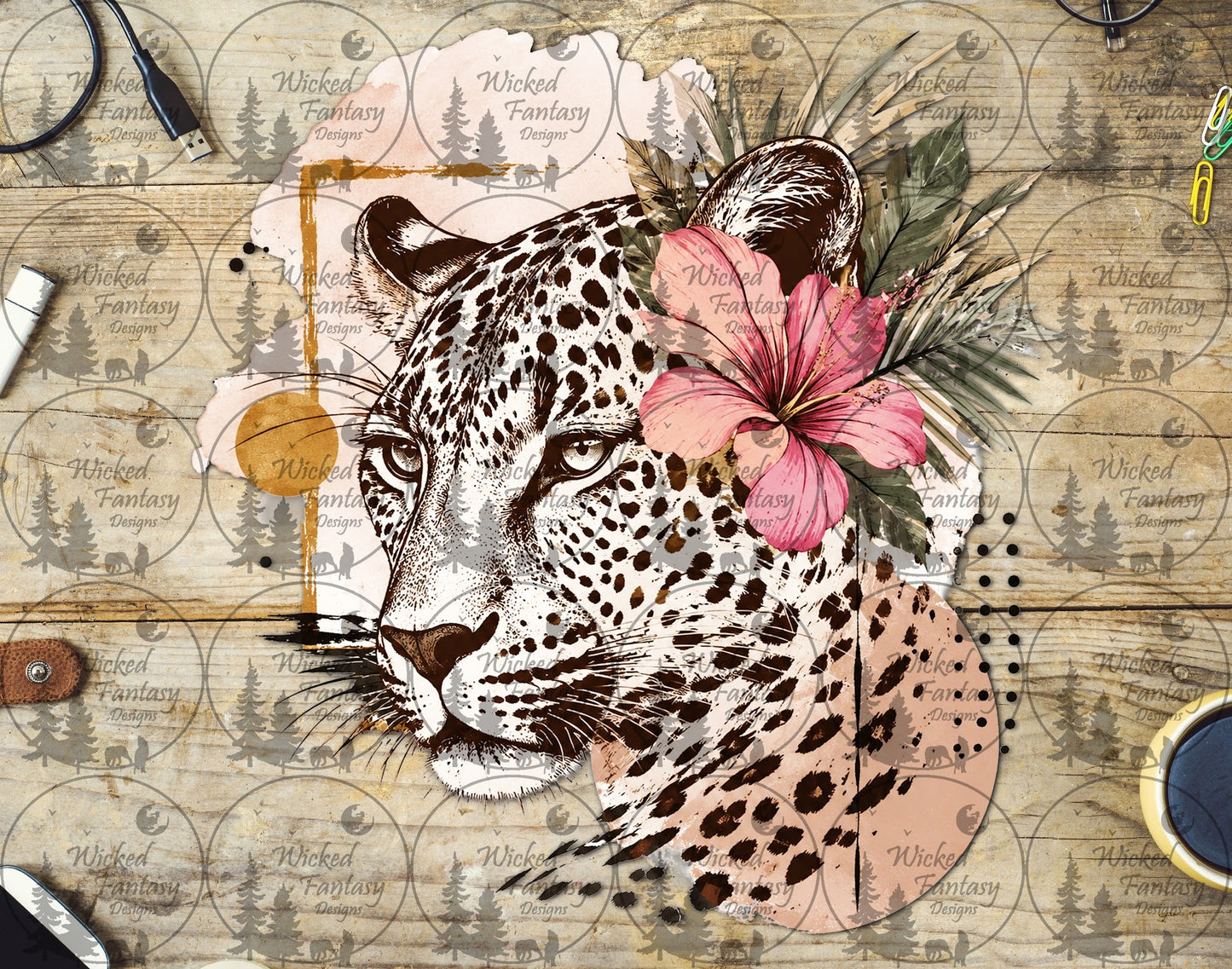 UVDTF Leopard and Hibiscus