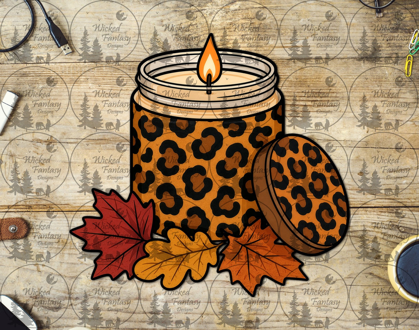 UVDTF Leopard Print Candle