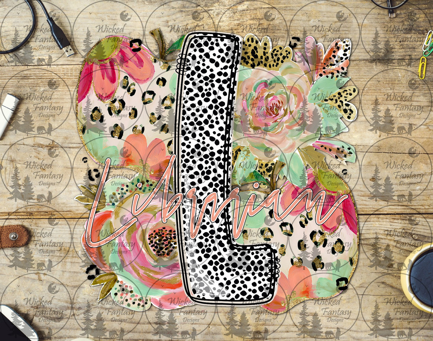 UVDTF Librarian Floral Dalmatian Dots