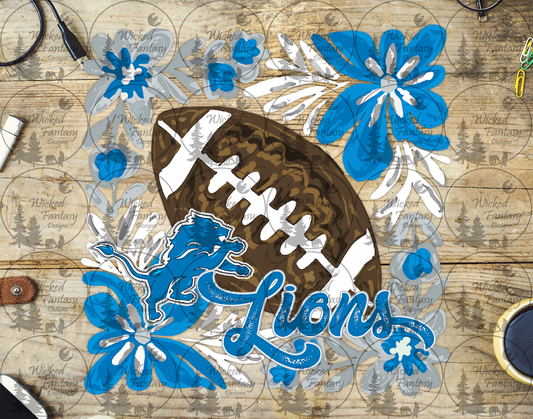 UVDTF Floral Football Lions