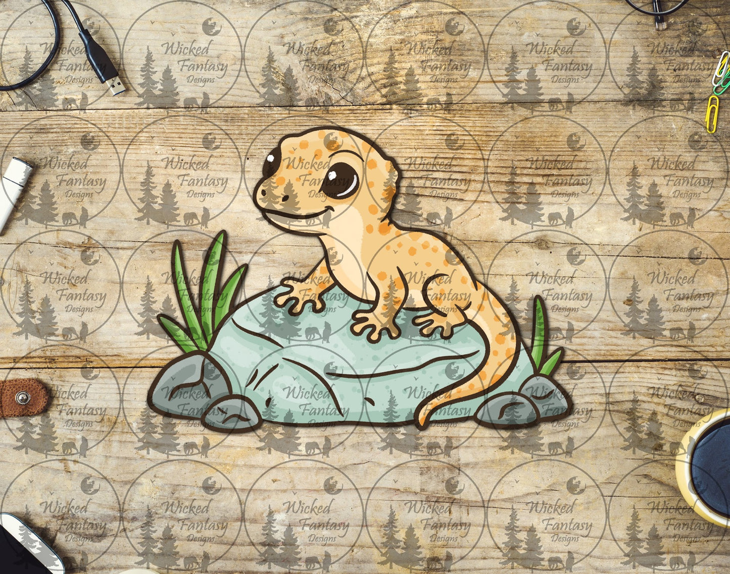 UVDTF Gecko on Rock